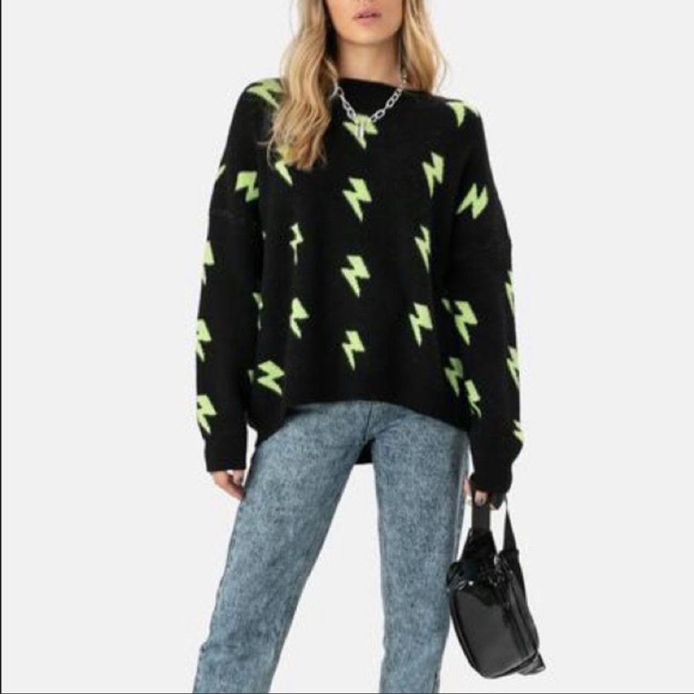 Adika Neon Lights Oversize Sweater Holiday Billie Eilish